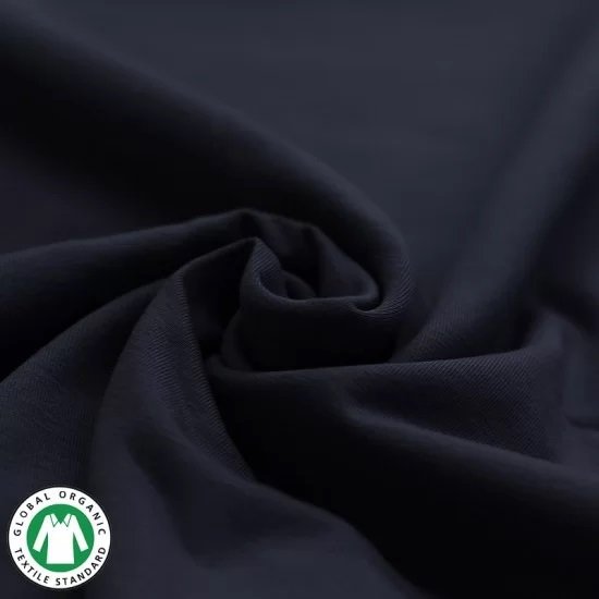 marine donker blauw uni - biologische tricot