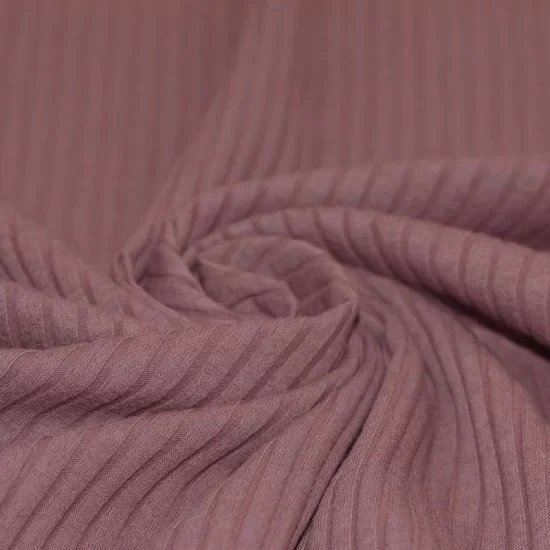 mauve (oud) katoenen BREDE Baby rib tricot SOFT