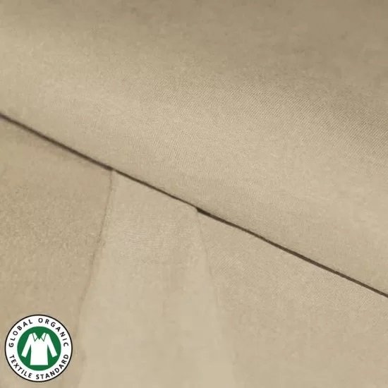 beige (taupe) uni - biologische french terry @kickenstoffen