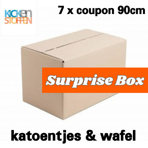 surprise doos - katoentjes en wafel - 7 coupons 90cm (op=op)