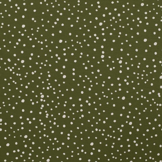 army groen wit confetti stipjes  - tricot