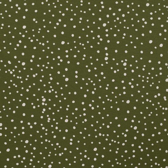 army groen wit confetti stipjes  - tricot