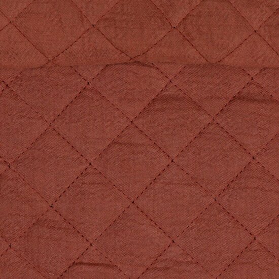 gevoerde hydrofiel - gestepte stof - terracotta roze @kickenstoffen