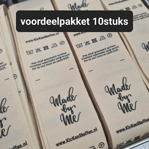 biologische katoenen waslabel KicKenStoffen 30gr made by me - voordeelpakket