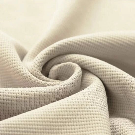 BEEBS Wafeltricot katoen licht beige - kiezel - zandkleur @kickenstoffen