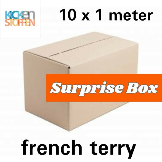 surprise box 10 meter  katoenen french terry bedrukt @BEEBSstofjes