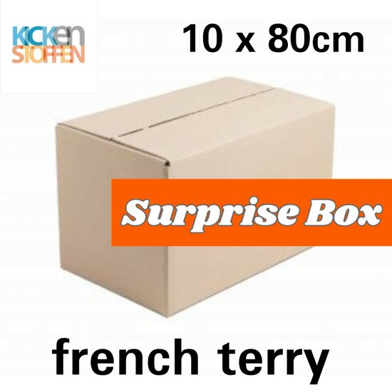surprise box 10 x 80cm katoenen french terry bedrukt @BEEBSstofjes