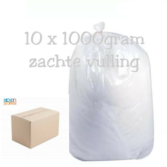 doos met wattine zachte kussenvullig @kickenstoffen 1000gram x 10