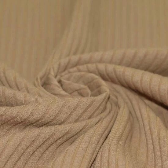 BEEBS groovyrib katoenen ribtricot cacao @kickenstoffen