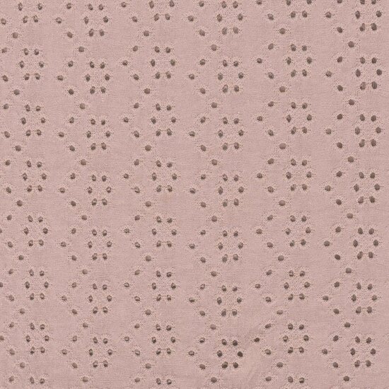 nude roze uni - broderie tricot KicKenStoffen