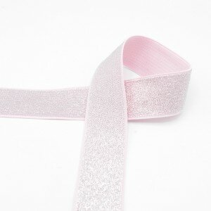 lurex elastiek band 4cm roze