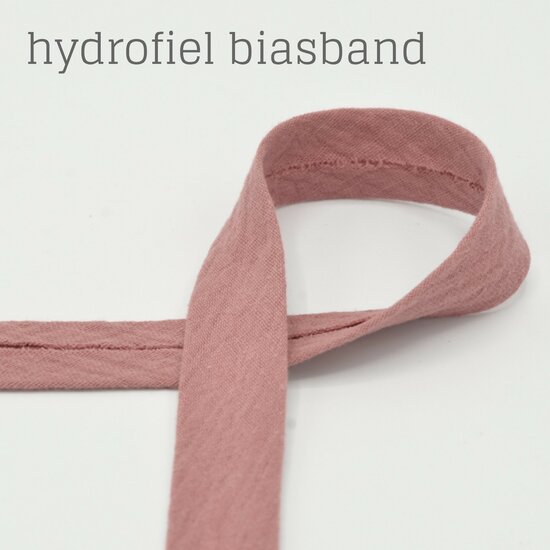 oud roze biasband gemaakt van hydrofiel Qjutie kids @kickenstoffen