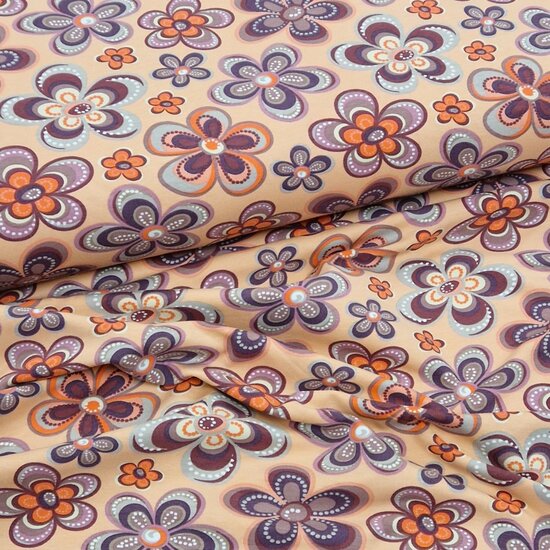roze retro bloemen hippie kindertricot @kickenstoffen