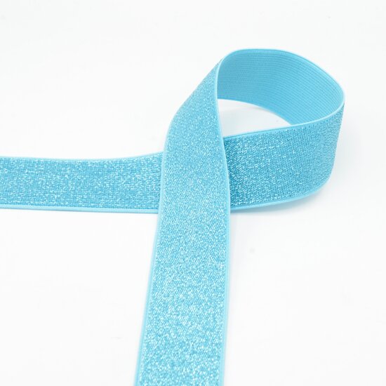lurex elastiek band 4cm asley blauw