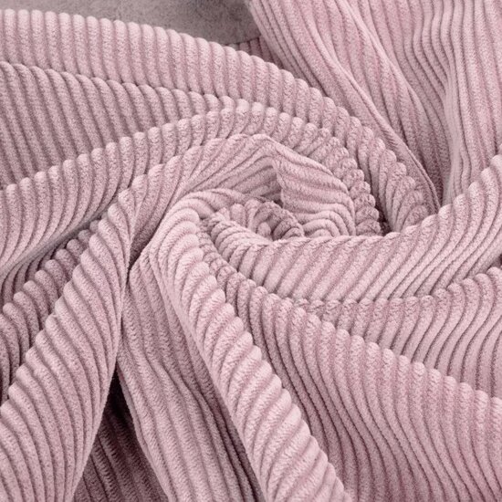 oud licht roze katoenen stretch Corduroy rib van KicKenStoffen