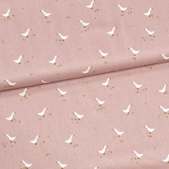 pink little goose cotton KicKenStoffen