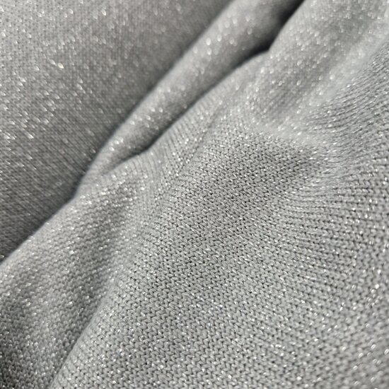 fijn gebreide glitter tricot groene tint van KicKenStoffen