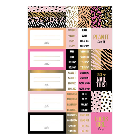  Stickervellen Pink &amp; Gold 