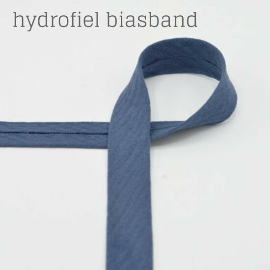 jeans blauw biasband gemaakt van hydrofiel @kickenstoffen