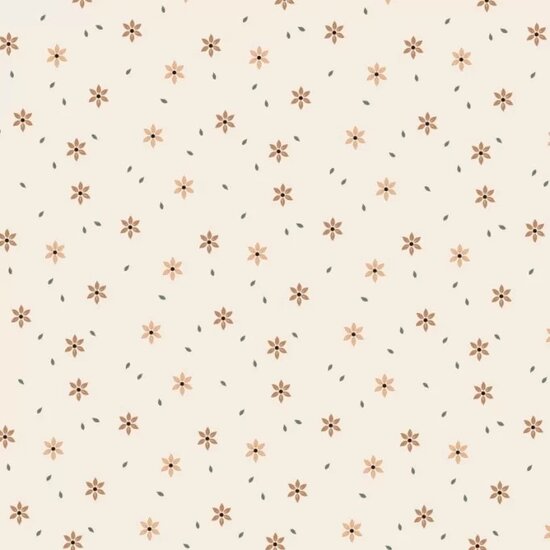 natural sterbloem - digitaal fijne katoenen Baby rib tricot SOFT