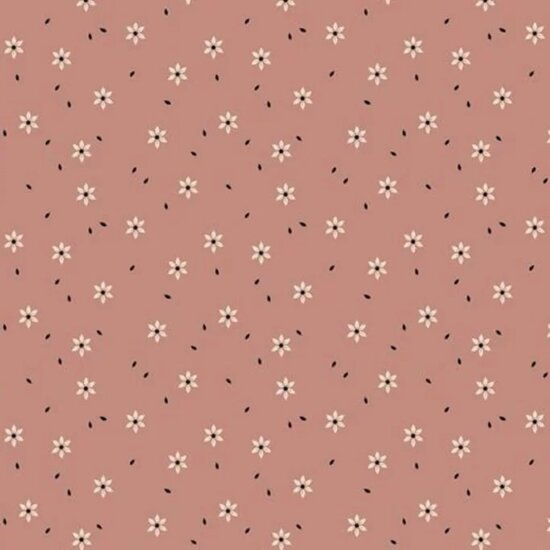 perzik sterbloem - digitaal fijne katoenen Baby rib tricot SOFT