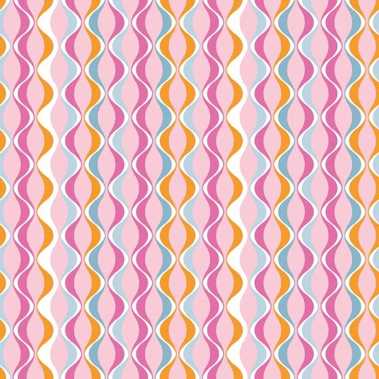 roze retro golfjes strepen katoen Jursie van KicKenStoffen