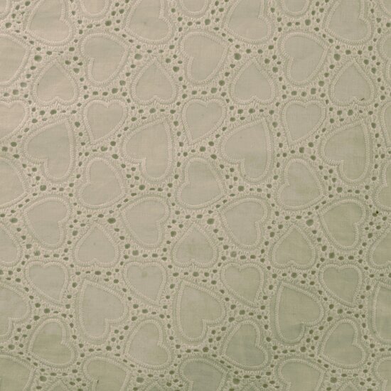 hartjes broderie katoen beige KicKenStoffen