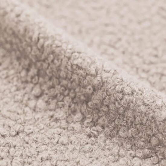 BeebsTeddy Boucle Fabric Curly kiezel beige