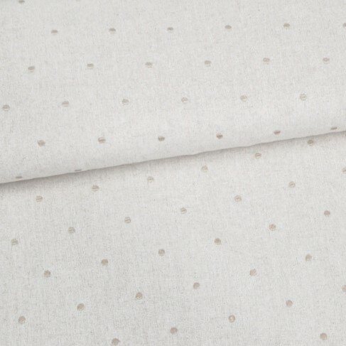 linnen viscose natural nopjes - dots KicKenstoffen