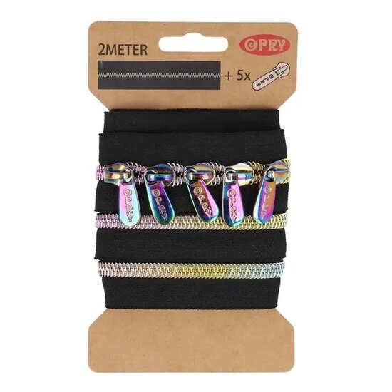 regenboog metallic rits 23669-6