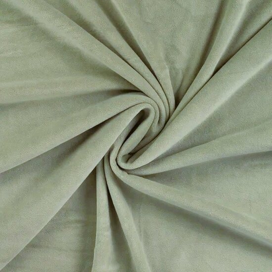 Katoenen velvet nicky earth khaki KicKenStoffen