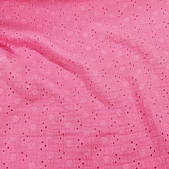 broderie hydrofiel roze - kickenstoffen
