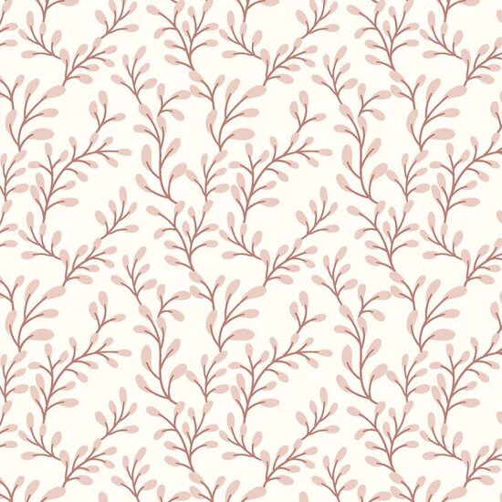 Jursie katoen twijgjes claypink - KicKenStoffen 23703