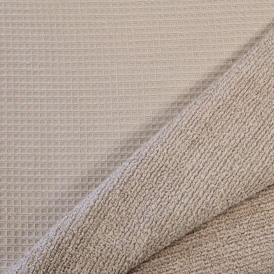 badstofwafel beige - KicKenStoffen