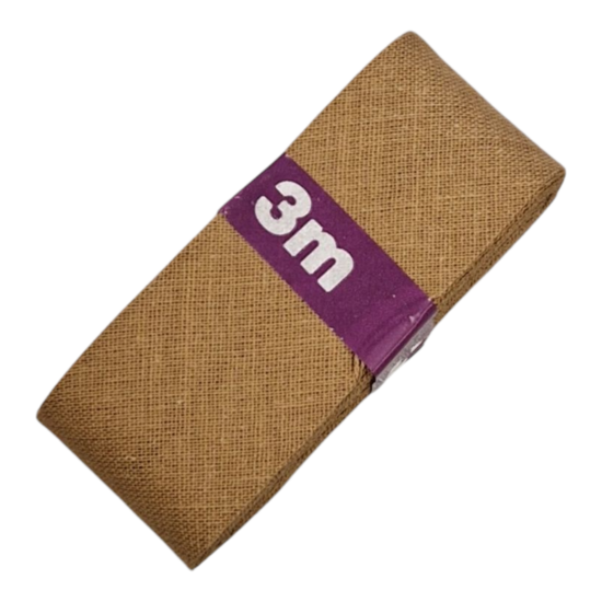 licht bruin katoen biasband 3cm - oaki doki - KicKenStoffen