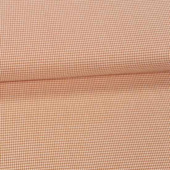 oranje 2mm boerenbont ruitje - katoen KicKenStoffen 