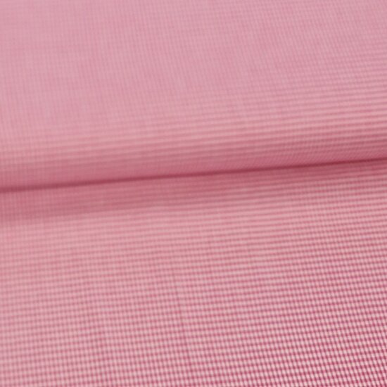fuchsia roze 2mm boerenbont ruitje - katoen KicKen Stoffen