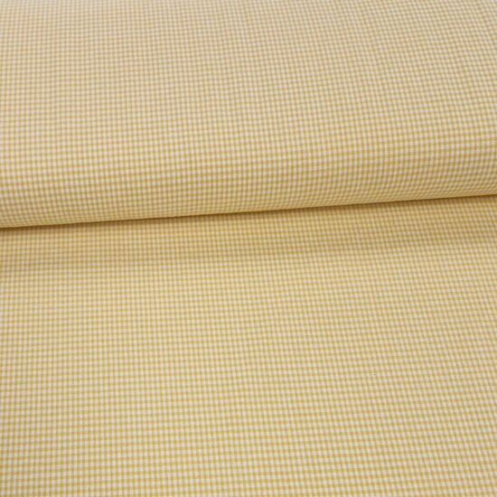 geel 2mm boerenbont ruitje - katoen KicKen Stoffen