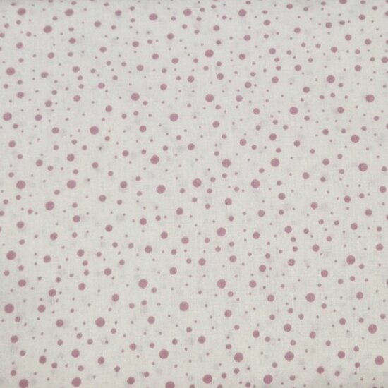 off white oud roze confettie stipjes katoen - BEEBSstofjes van KicKenStoffen