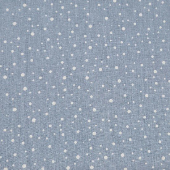 blauw wit confetti stipjes katoen - BEEBSstofjes van KicKenStoffen