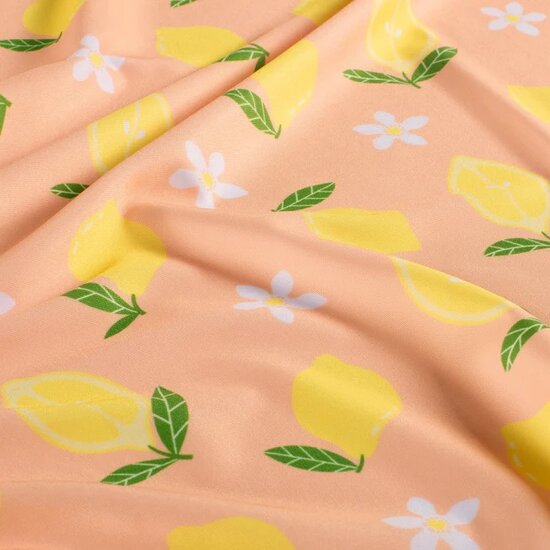 citroenen zalm lycra swimwear KicKenStoffen