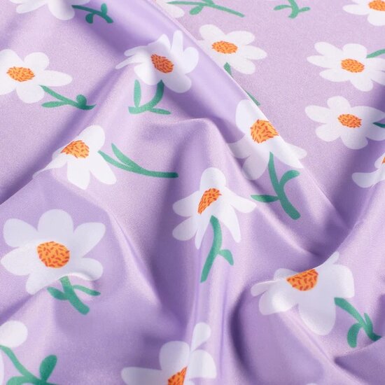 lila daisy bloem lycra swimwear KicKenStoffen