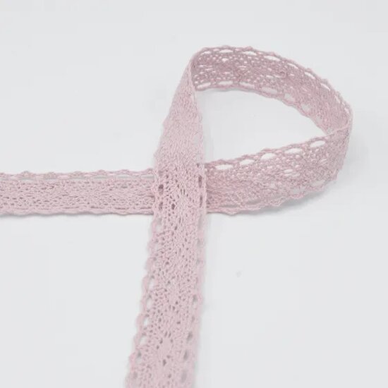 oud roze licht kloskant katoen 25mm @kickenstoffen fournituren