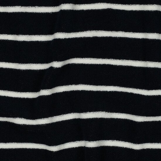 strepen badstof tricot marine blauw - kickenstoffen