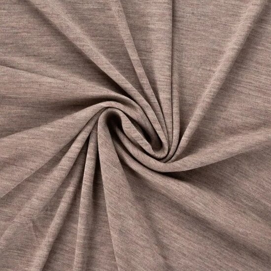 merino wol tricot beige melange - KicKenStoffen