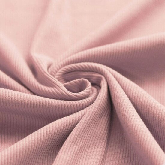 Fijne baby rib - SOFT - nude roze - kickenstoffen