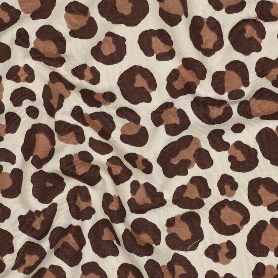 beige bruin luipaard print french terry 06611.001 kickenstoffen