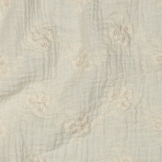 natural trosjes bloemen hydrofiel broderie 04324.002 - poppy - kickenstoffen