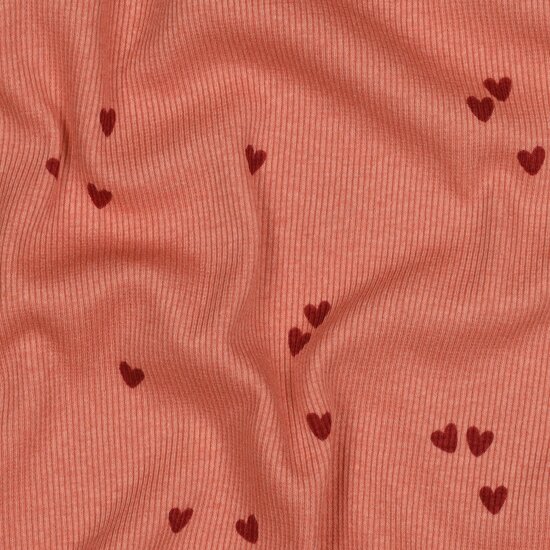 hartjes babyrib tricot SOFT klei roze van KicKenStoffen