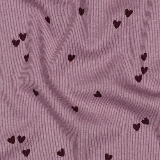 ribtricot babyrib met hartjes 06285. poppy kickenstoffen